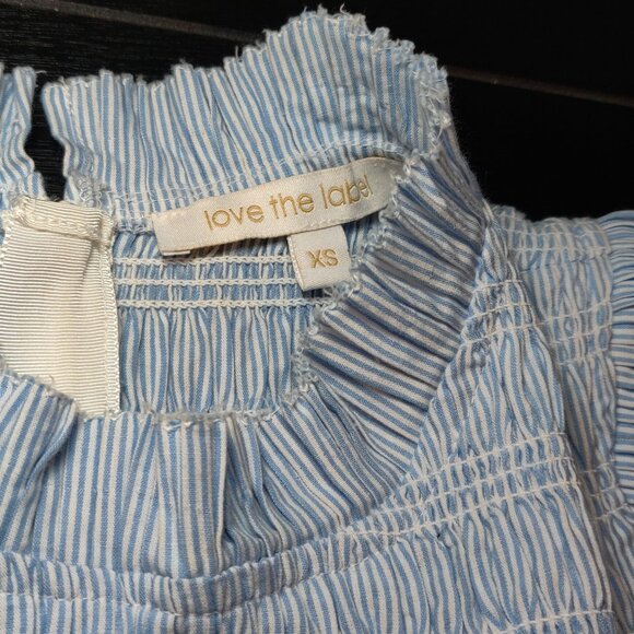 Love The Label Viola Dress In Blue & White Pinstripe SIZE XS - Picture 2 of 7